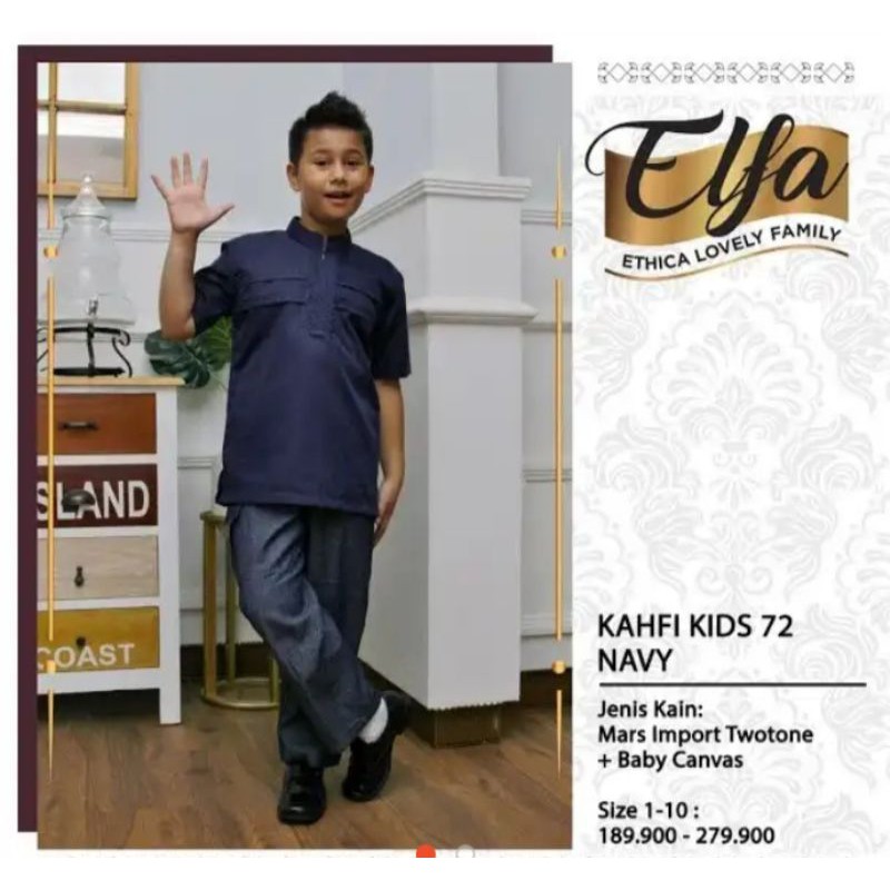 Baju koko kahfi kids 72 navy