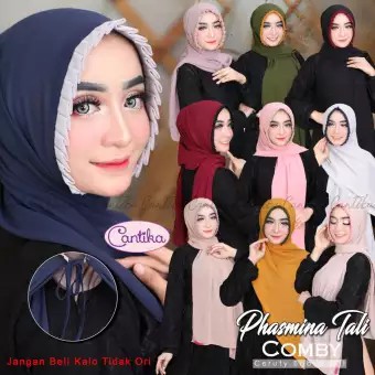 Pasmina Lipit Tali Sarah Kombinasi ( PASHMINA SARAH COMBY )