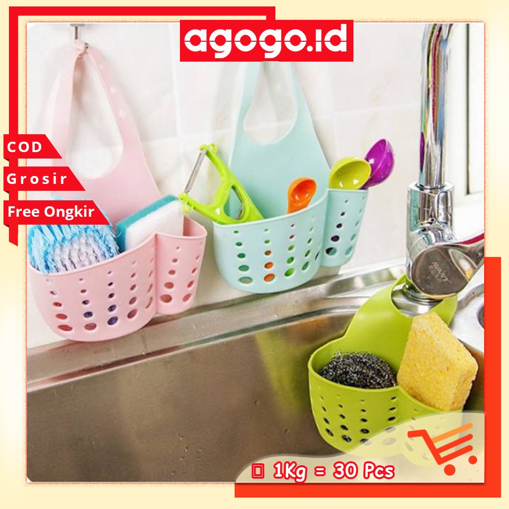 AGG-112 Gantungan Tempat Sabun Sikat Spons di Kran Wastafel Sink / Kamar mandi Murah