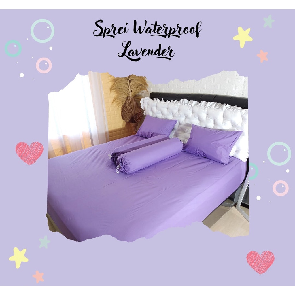 Momsbabykidz Sprei Waterproof - Lavender - Anti Air Anti Ompol - Tinggi 30cm