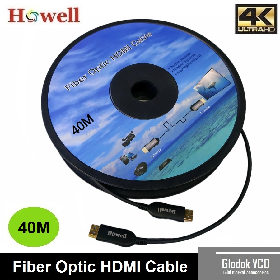 Kabel hdmi Fiber Optic Howell Versi 2.0 4K 40M