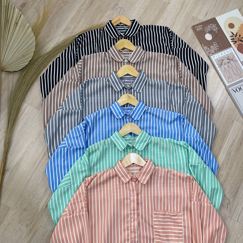 KEMEJA SALUR JIHYUN WOLFIS DAILY LONG SHIRT OFFICE SHIRT PREMIUM B448 CO