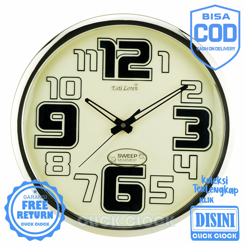 Jam Dinding Polos Wall Clock Dekorasi Rumah Bagus ESTILOREN CR 2093