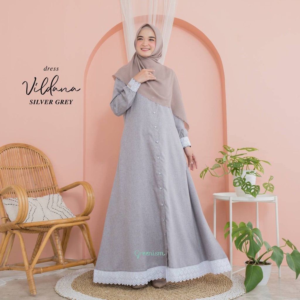Gamis / Vildana Dress Bahan Katun Madinah Busui Friendly by Greeenism
