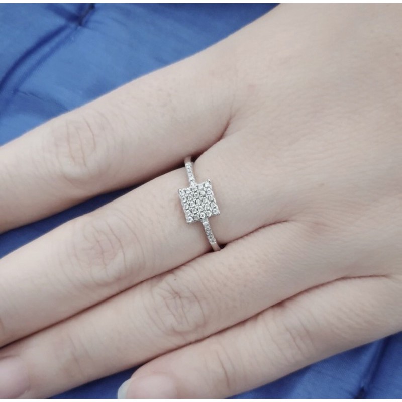Cincin wanita cincin wanita perak 925 lapis emas putih cincin cewek perak 925 S372