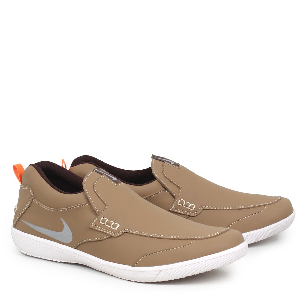 MS - COD Sepatu Selop Pria Nike Boston Cream Slip On Casual Cowok Shoes Santai Slop Murah Terlaris