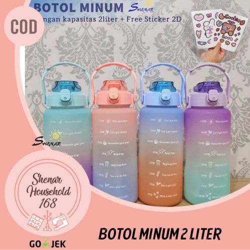 SHENAR BOTOL MINUM 2 LITER BOTOL AIR VIRAL GRADASI VIRAL THUMBLER