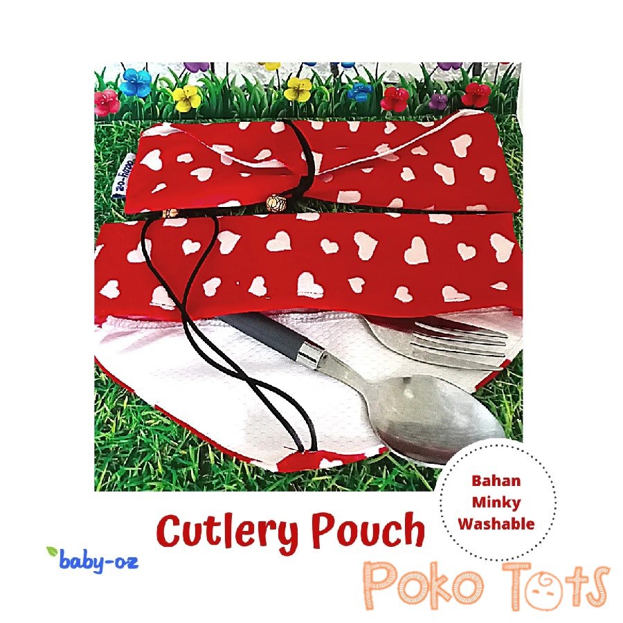 Baby Oz Cutlery Pouch Tempat Peralatan Makan Bisa Dicuci Ulang