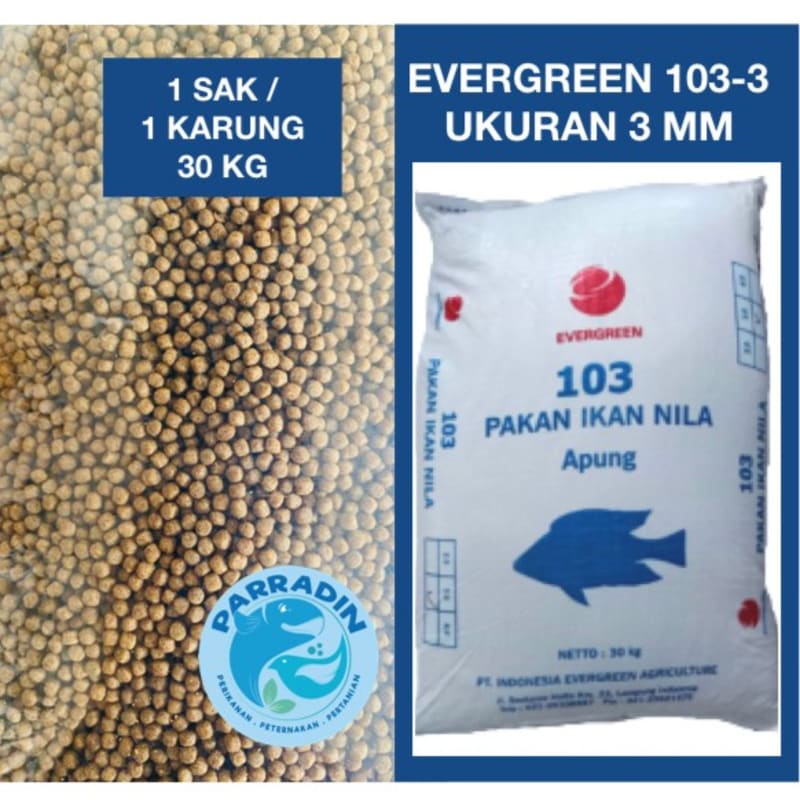 EVERGREEN 103 PAKAN IKAN NILA APUNG 1 Sak / Karung