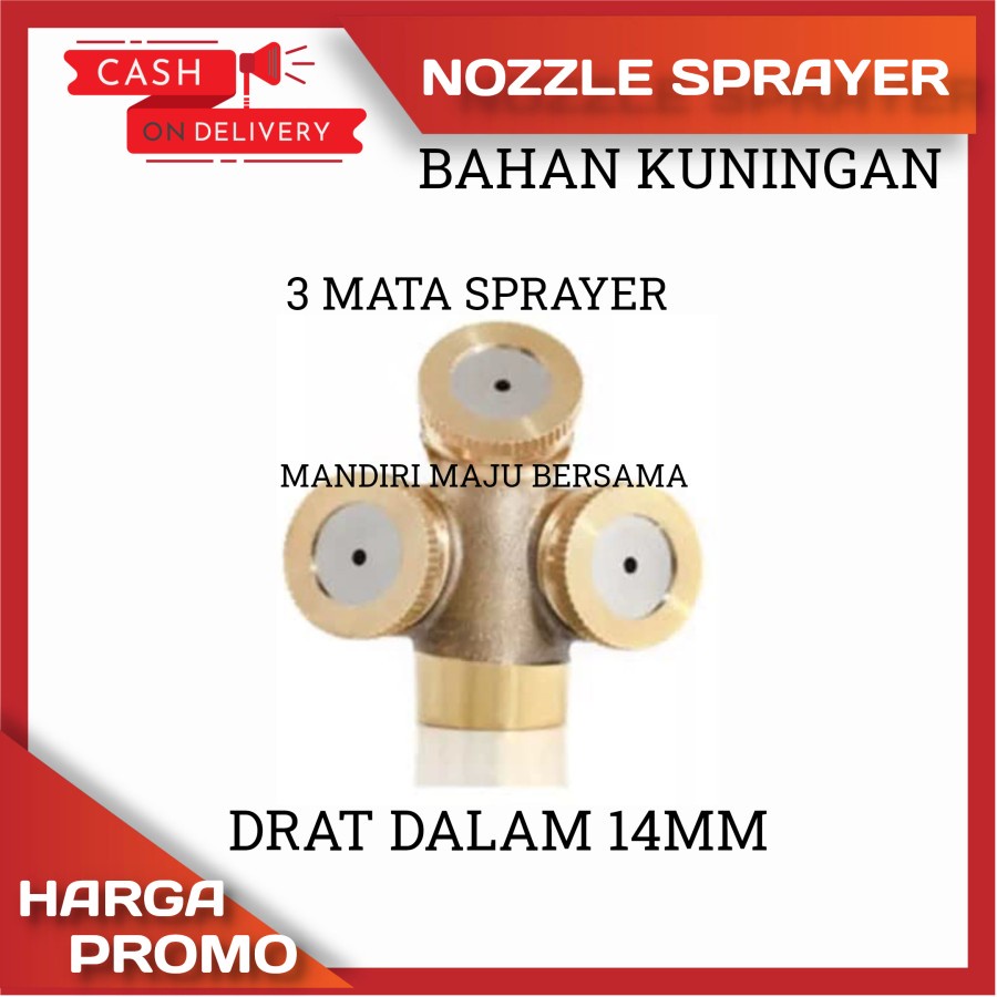 SPRINKLER NOZZLE SPRAYER MISTING KEPALA 3 KUNINGAN SPUYER ALAT SIRAM