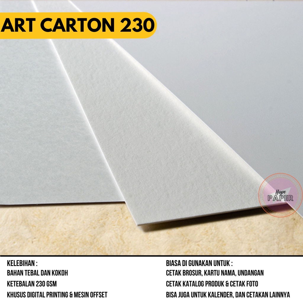 

RK Kertas Art Carton 230 gsm A4 isi 50 lembar / Art Karton A4