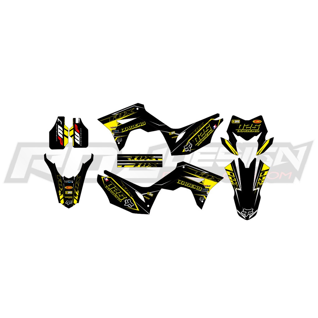 DECAL CRF 150 L-010 (HITAM KUNING)