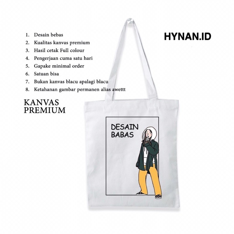 

TERBARU CUSTOM TOTEBAG KANVAS ORIGINAL HYNAN.ID 40 x 36 cm