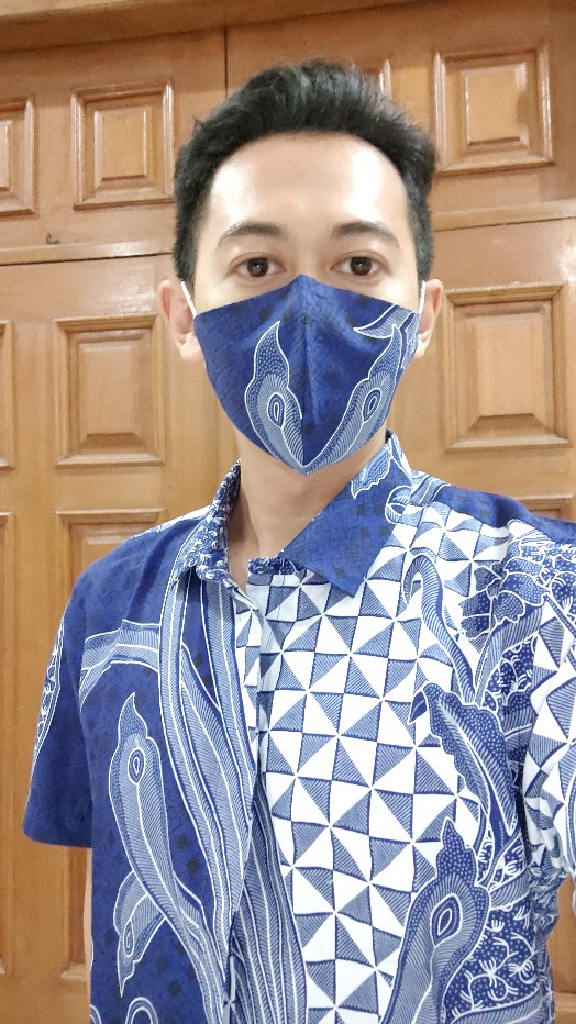 Maginot Kemeja Batik 2.0 Wistara-ss Motif Timbul Lengan Pendek Pria + Free Masker