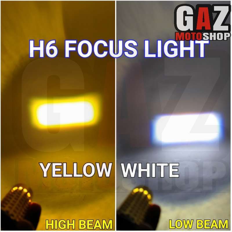 Lampu Led Laser H6 Matic 30watt Fokus Bohlam depan Utama K1 Bebek Beat Vario Supra Focus Universal-KUNING/PUTIH