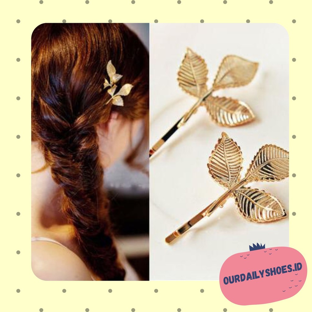 ★ODS★FA71 Hairpin Pin Jepitan Rambut DAUN  Unik Aksesoris Wanita Cewe Korea Fashion