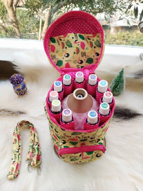 Tas diffuser bag essential oils , pouch oil isi 15 , pouch oil isi 6 premium kanvas print sublime