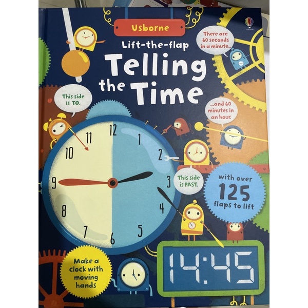 USBORNE buku anak LIFT THE FLAP SIZE BESAR BEST SELLER seasons weather abc germs demolition kontruksi body works grammar usborne pop up-Telling the time