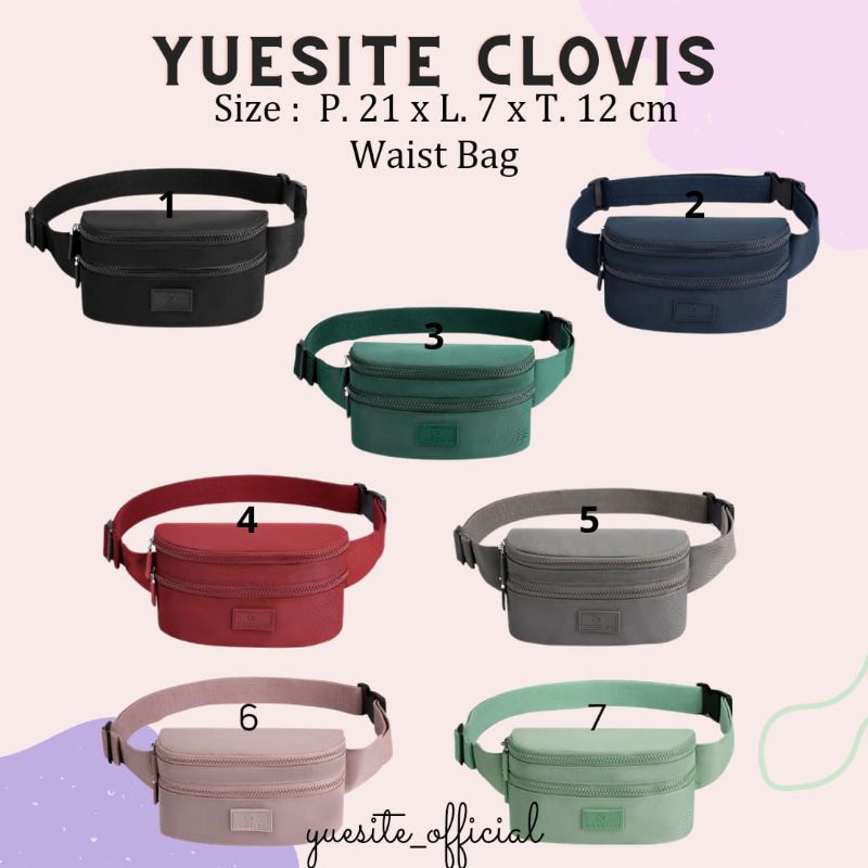 TAS PINGGANG WANITA YUESITE CLOVIS ORI WAISTBAG IMPORT FASHION WATERPROOF