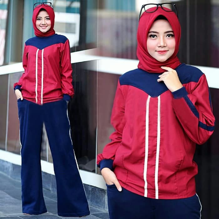 Setelan st set wanita training olahraga sport jumbo big size channel guccy flower bahu bolong i.8 i.