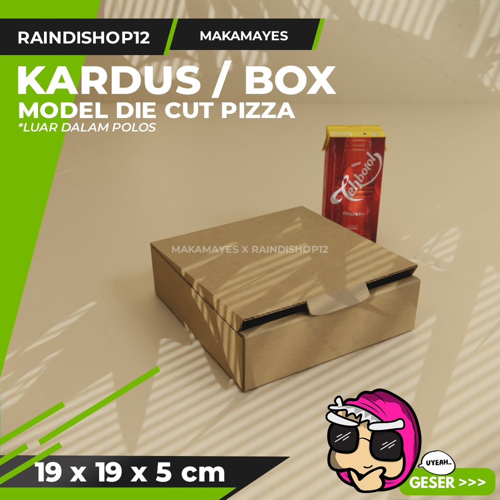 

BOX 19 X 19 X 5 CM KARDUS DIE CUT PIZZA KEMASAN PACKAGING KADO
