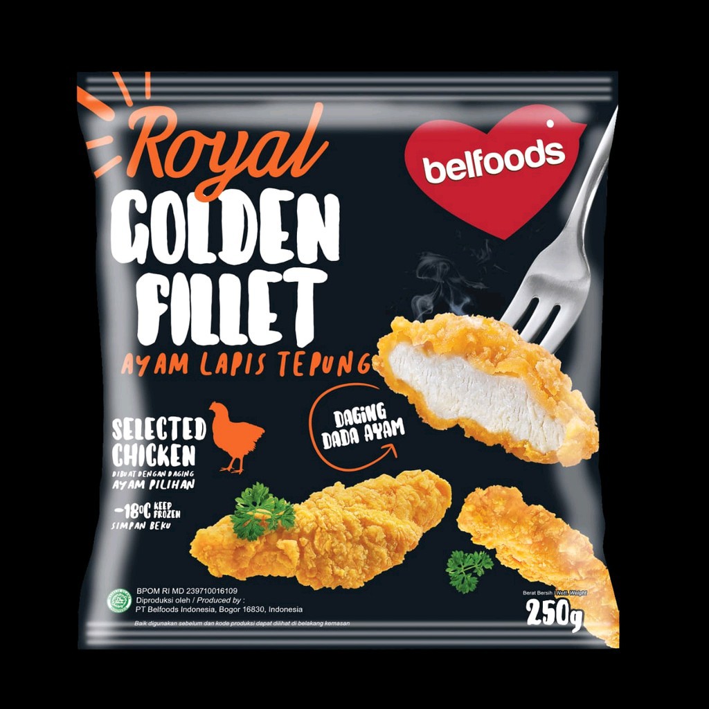 

Belfoods Royal Golden Fillet 250gr / Makanan Beku / Frozen Food / Ayam Fillet / Kentang Beku