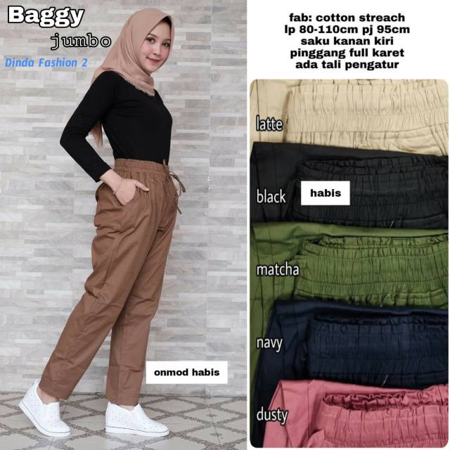 BAGGY PANTS XXL TALI SERUT Jonjing Lipat Depan