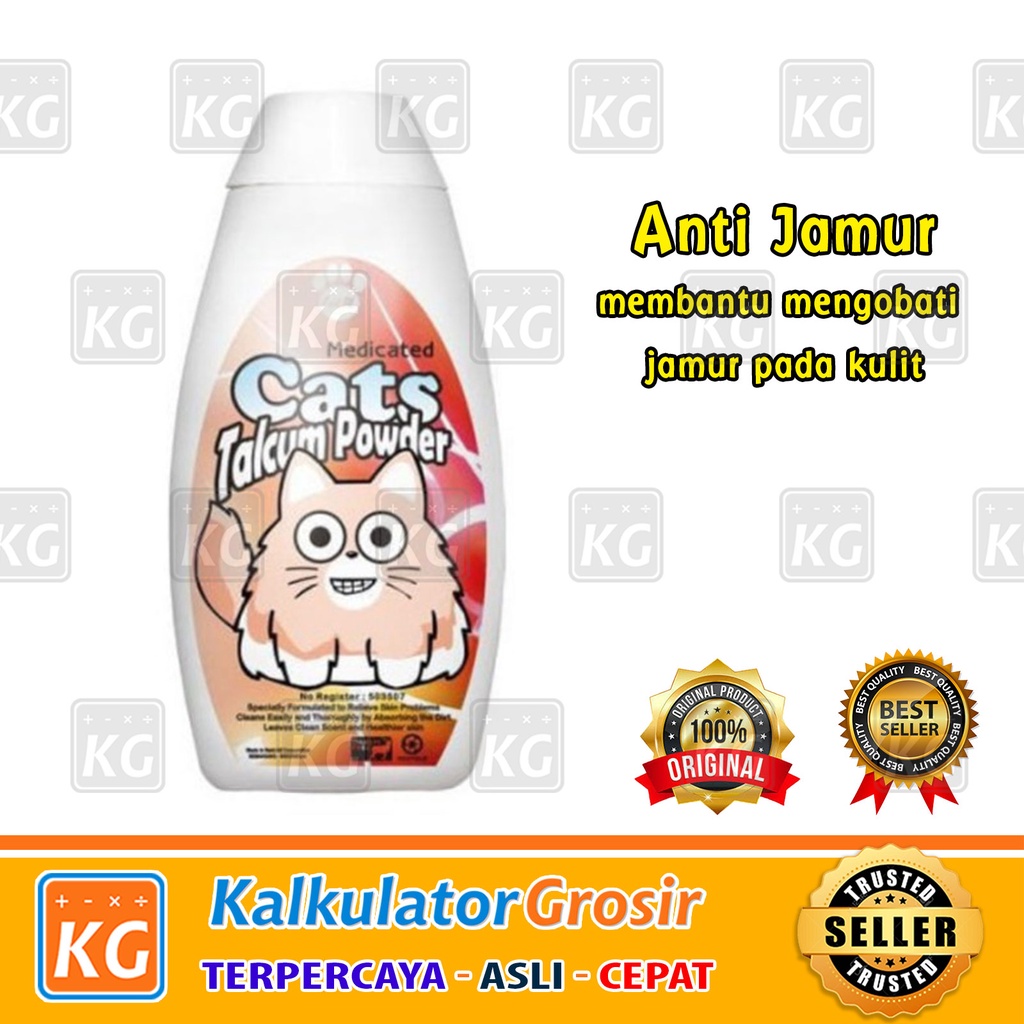 Bedak Kucing Anti Kutu / Tick &amp; Fleas / Medicated RAID ALL SANITIZER CAT TALCUM POWDER