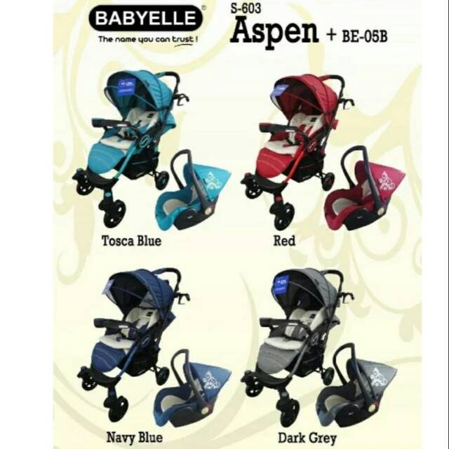 Stroller Kereta Bayi BabyElle Aspen 603 Travel System with Carseat