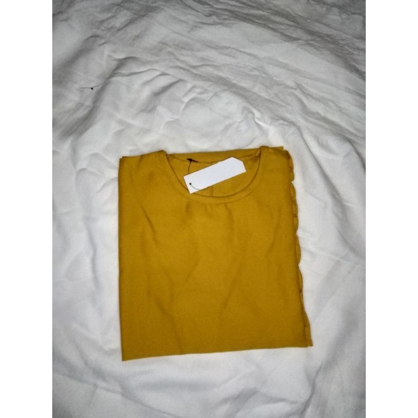 ATASAN REGINA/pakaian Wanita Lengan Panjang muslim Blouse/Atasan wanita lengan panjang jumbo-Kuning mustrad
