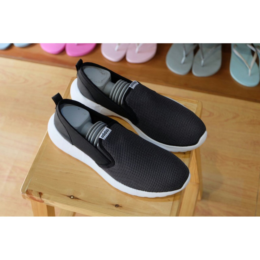 Sepatu Adidas ORIGINAL Cloudfoam Neo Lite Racer Slip-On Grey Black