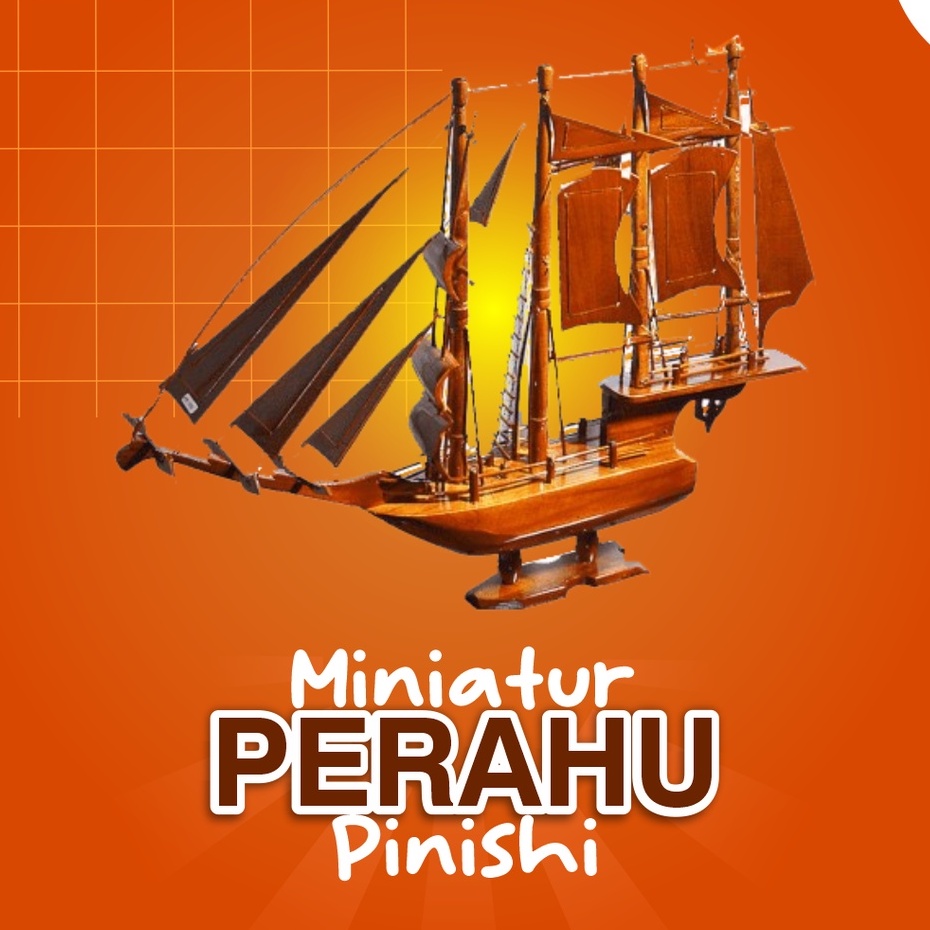 Miniatur Perahu Pinishi Kayu Jati Jumbo