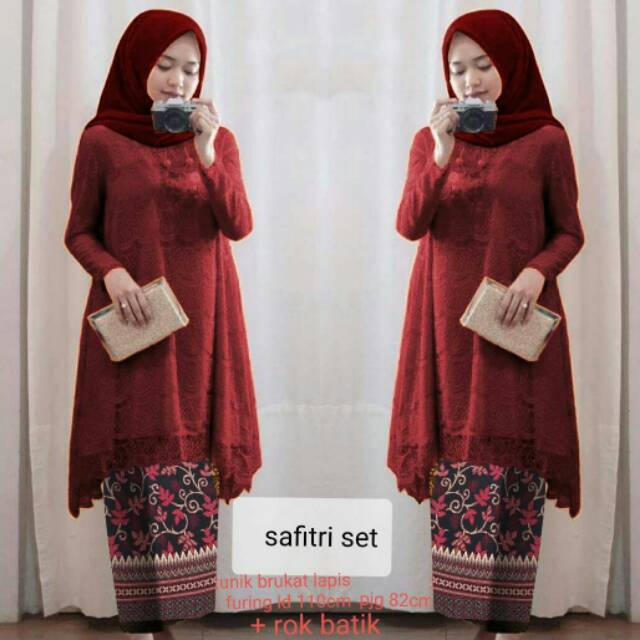 XC - Setelan Safitri / Setelan Wanita Brukat / Fashion Muslim / Setelan Wanita Kekinian dan Trendy
