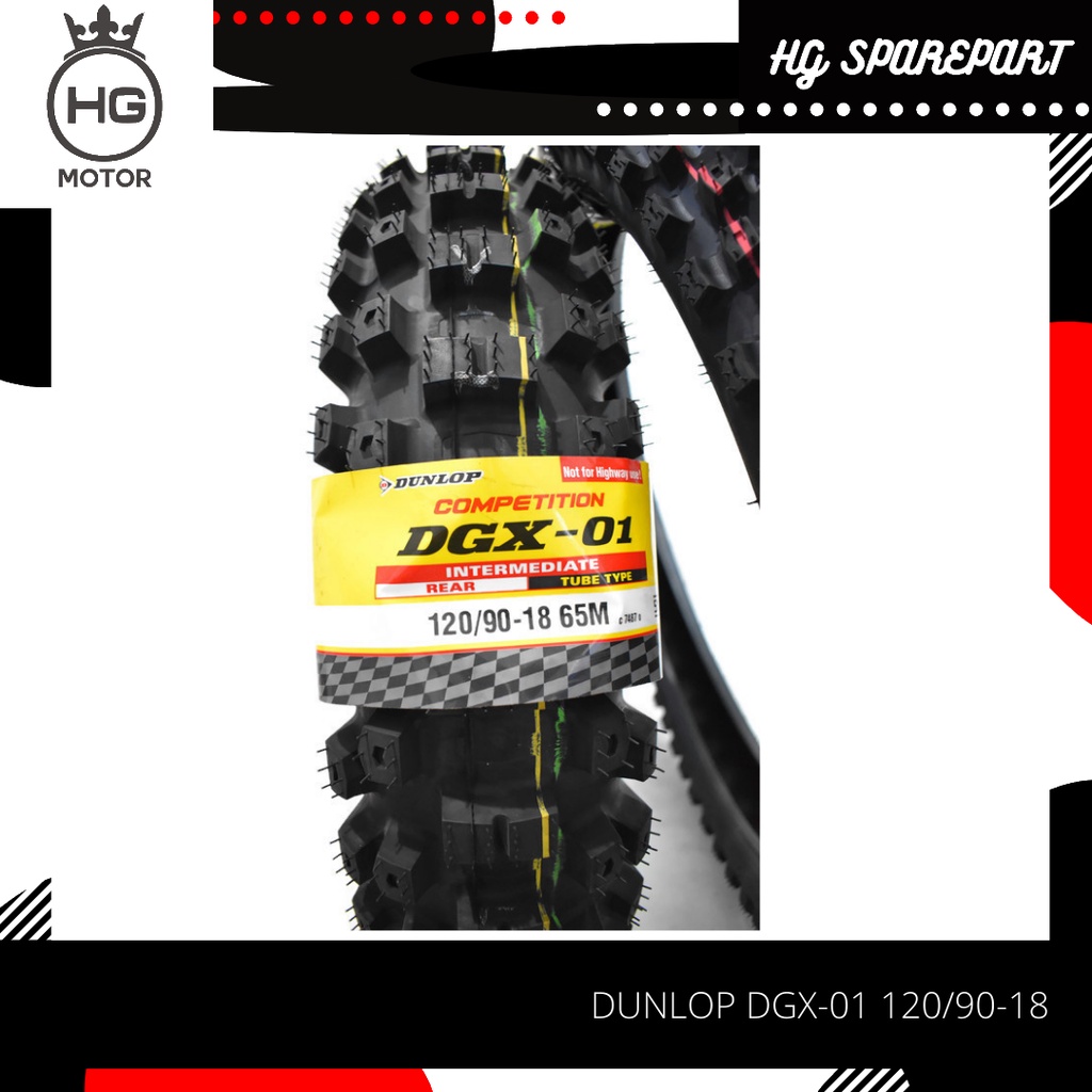Ban Trail Belakang Dunlop DGX-01 120/90 Ring 18 120/90-18