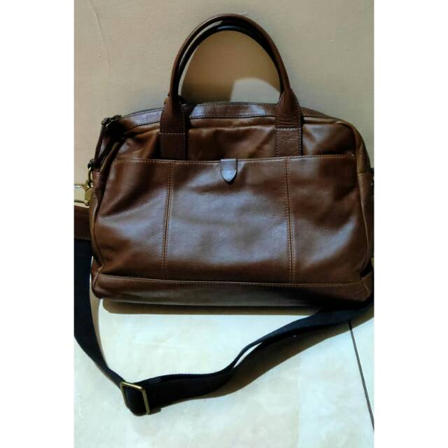 New Fossil Wyatt Top Zip Work Bag