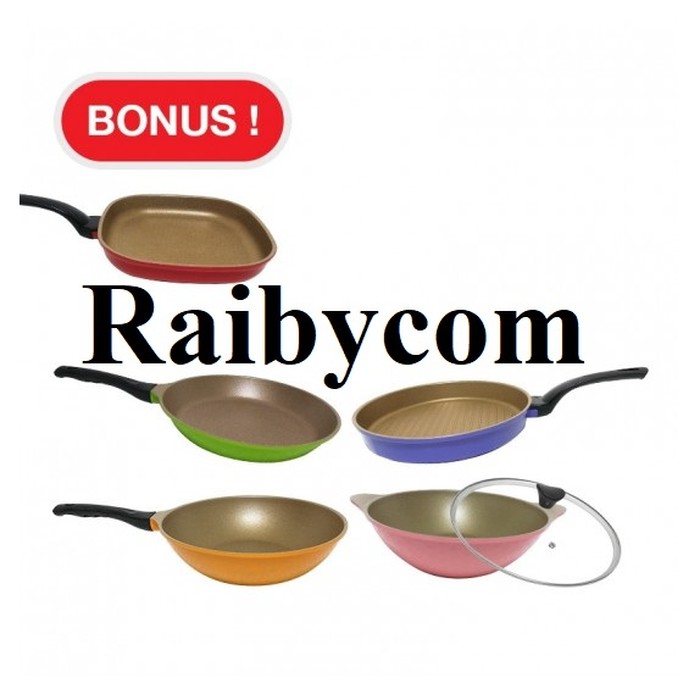 NEOHAUS Gold Stone Coating Frypan 7pcs Ori Lejel Fry Pan Wajan Teflon