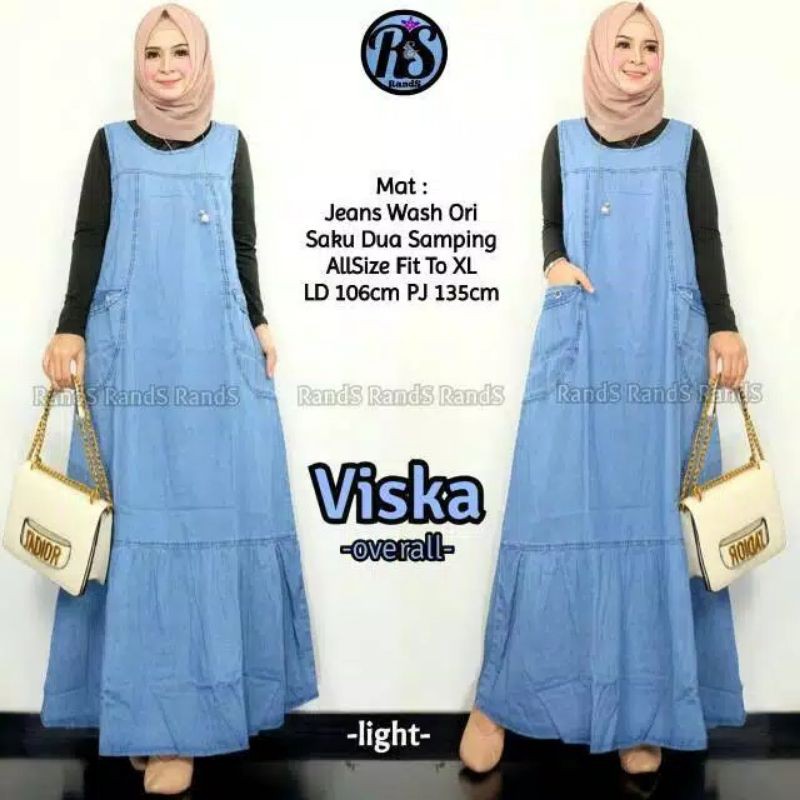 BISA COD | OVERALL JEANS VISKA [ LD 106 • PJ 135 ]