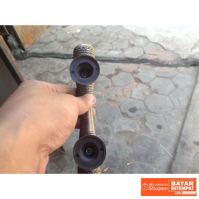 Handle / door pull / tarikan pintu kuningan antik motif ukir egypt kecil Termurah