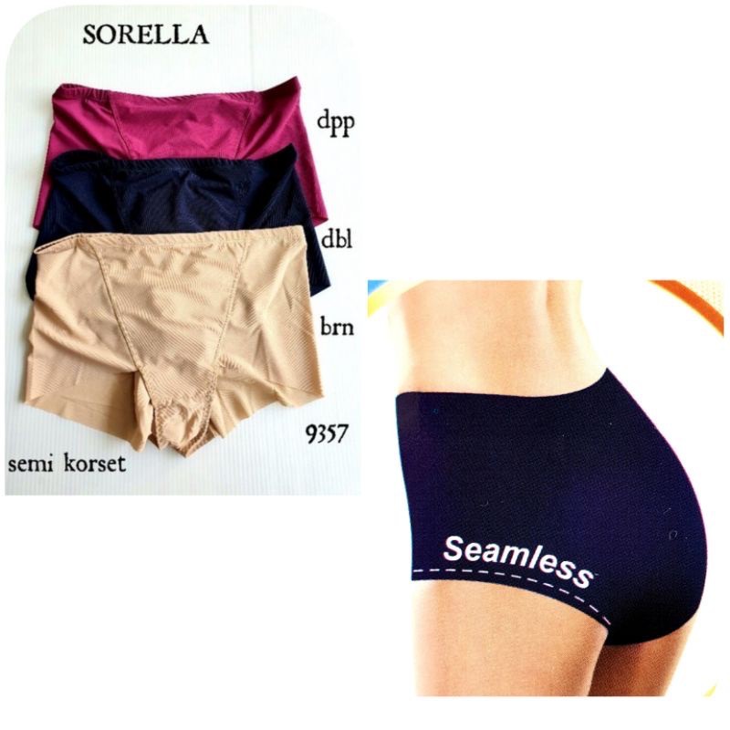 SEMI KORSET CELANA DALAM WANITA SORELLA 9357 - CD SEAMLESS TANPA JAHITAN Size M L EL QL