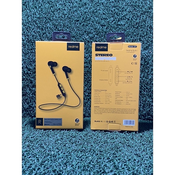 HEADSET - HANDSFREE - EARPHONE BLUETOOTH REALME MJ6700 MEGABASS EXTRABASS SPORT BISA SLOT MEMORY CARD KUALITAS GRADE A