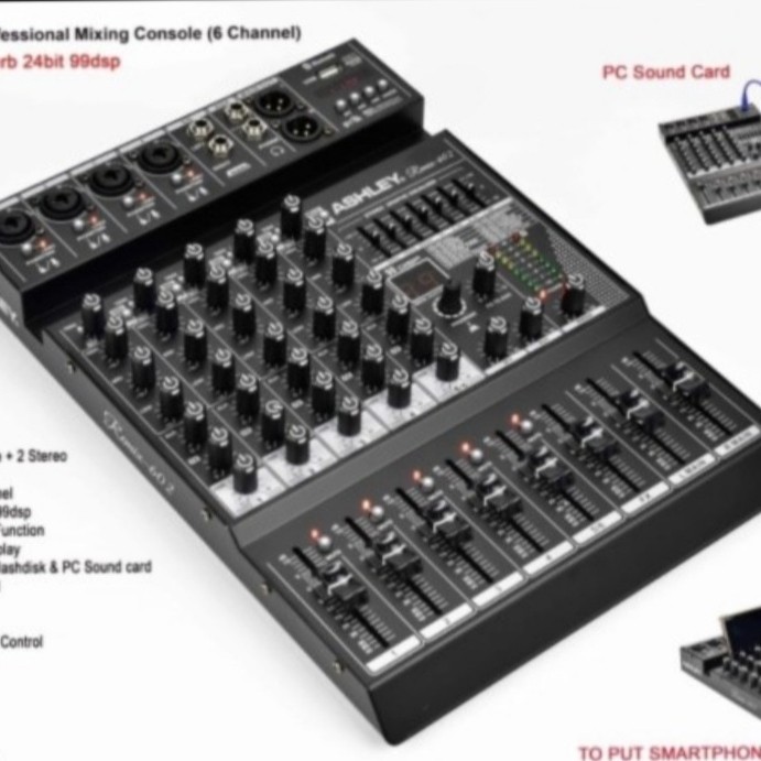 mixer audio ashley remix -602 bluetooth with soundcard  usb  original