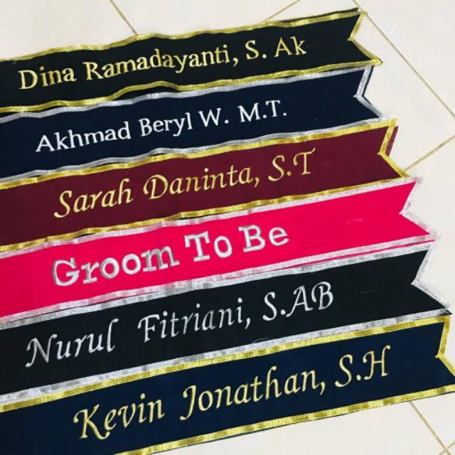 ( SEHARI JADI ) Selempang / sash kado wisuda lis pita