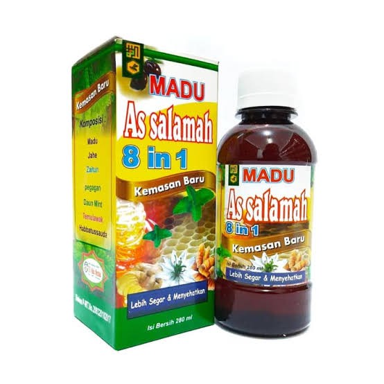 Madu As Salamah 8 in 1 Mengobati Batuk Berdahak, Flu, Pilek, Demam Isi 280 gr