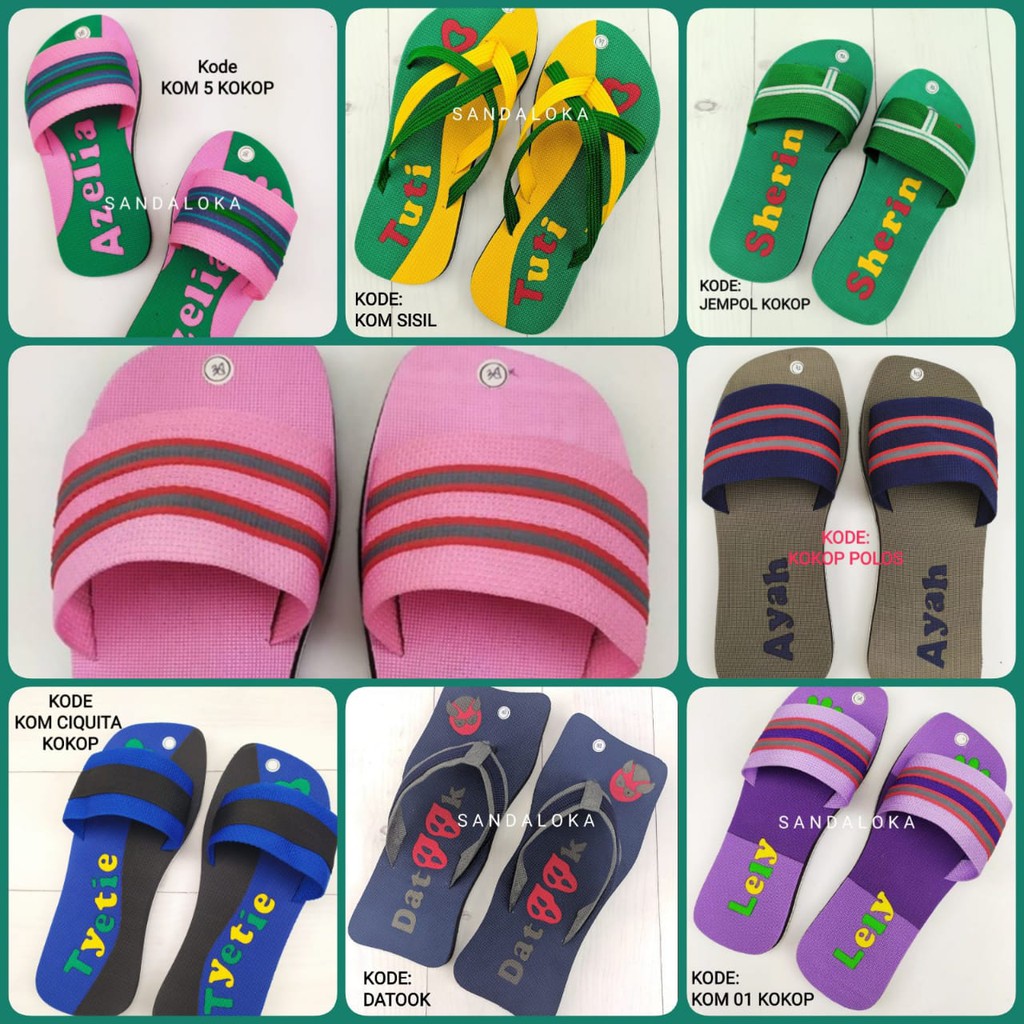 [COD] Sandal Nama Gratis Pakai Nama | Sendal custom