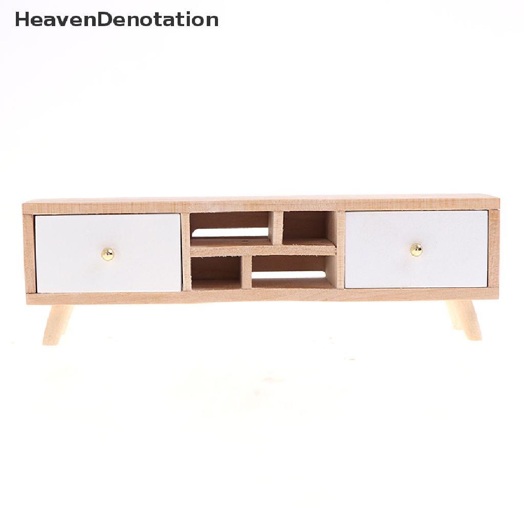 [HeavenDenotation] 1:12 Dollhouse Miniature Furniture Wooden TV Cabinet Dolls House Accessories