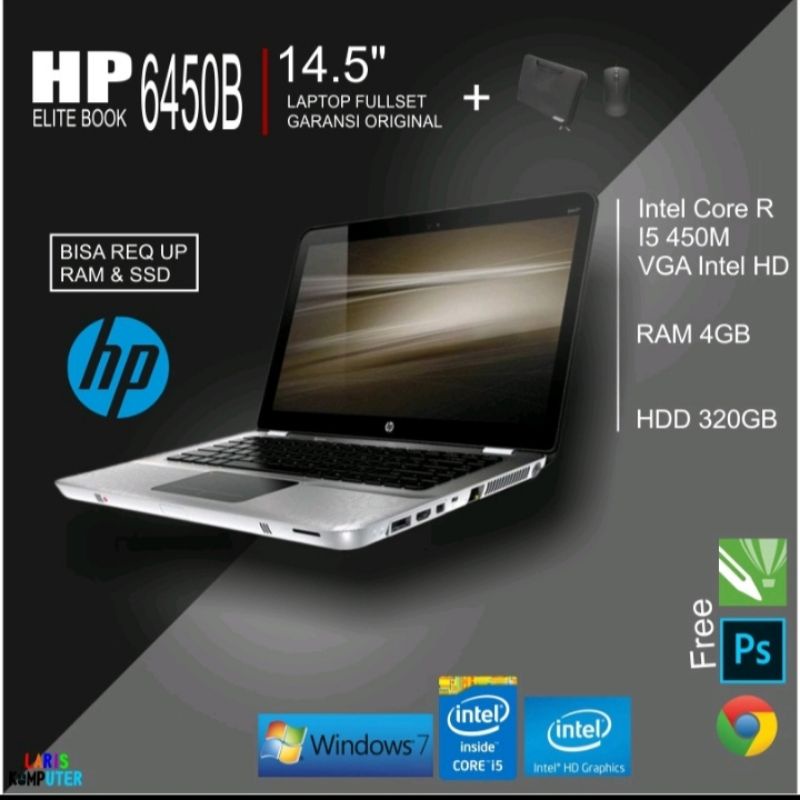 Promo Lapto fullset termurah Hp6450b core i5 450 m Ram4GB HDD320GB⭐⭐⭐⭐⭐
