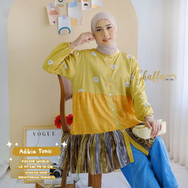 Adikia tunik motif 3in1 kuning by ghaffa the label