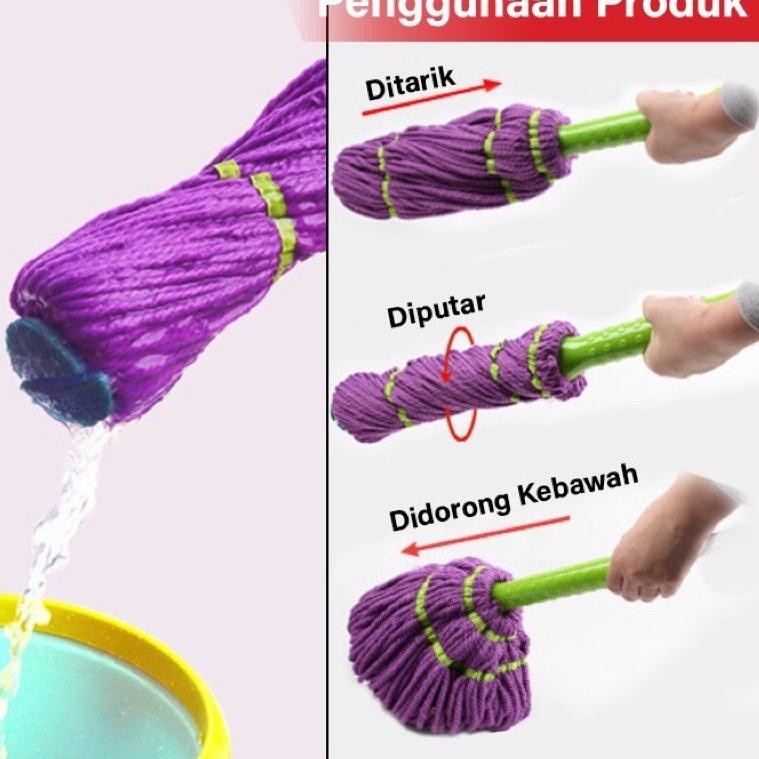 Alat Pel Putar Otomatis / Pel Lantai Magic Twist Mop