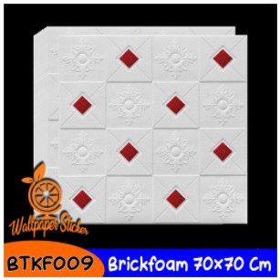 WALLPAPER 3D FOAM MOTIF BATIK BRICKFOAM 70CMX70CM WALLSTICKER