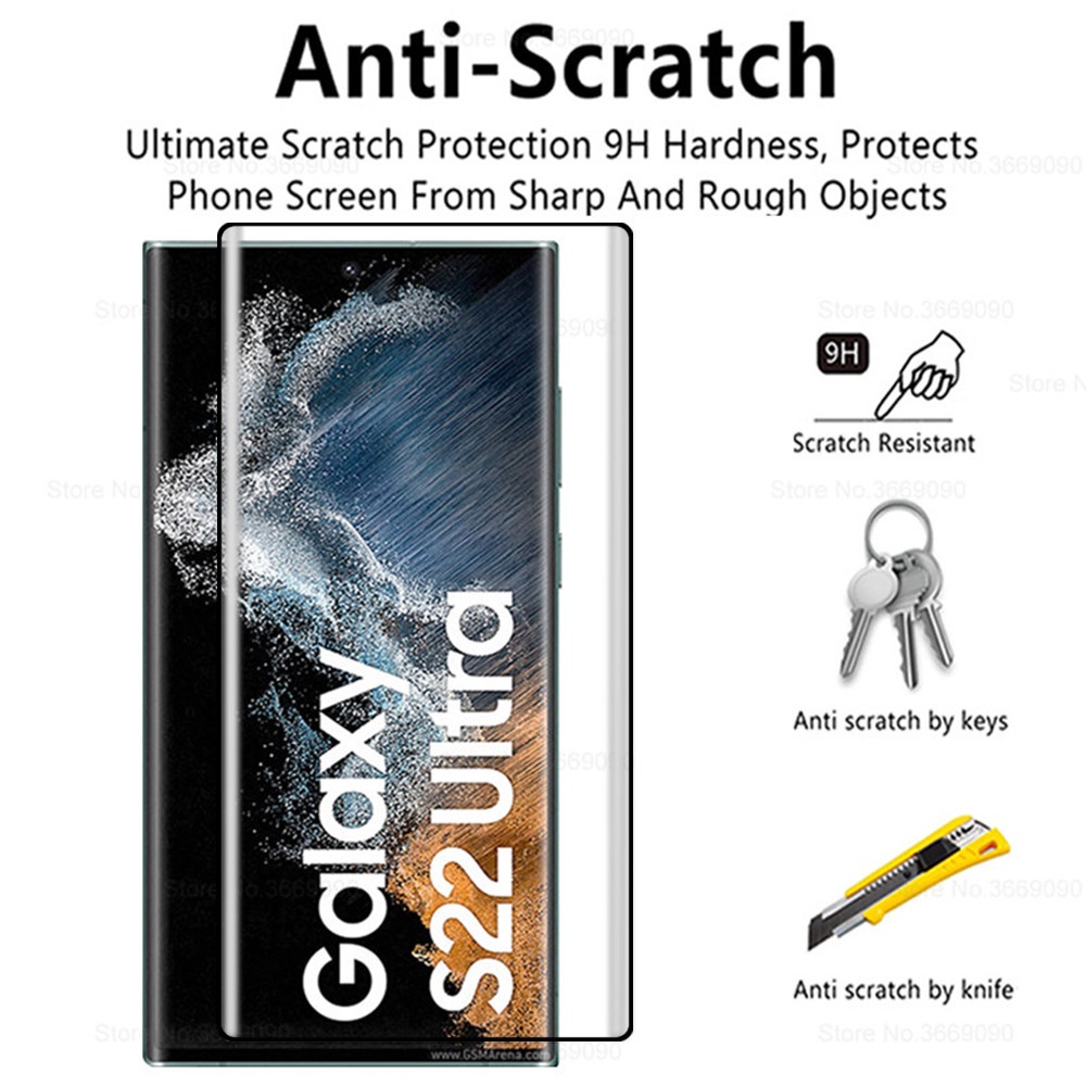Pelindung Layar Tempered Glass 9d Lengkung Untuk Samsung Galaxy S22 / S22